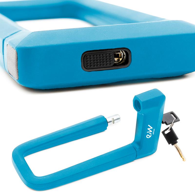 Candado en U de llave EWLK023 azul