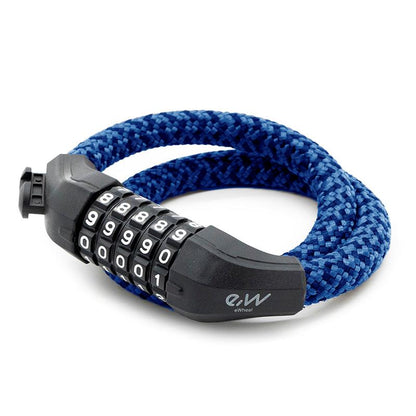 Candado de contraseña EWLK025 funda nylon azul
