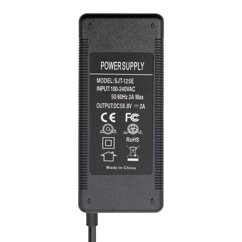 Cargador 52V (salida 58,8v) 2A con conectores DC/GX16/GX12/XLR