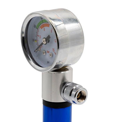 Inflador manual con manómetro EWAP-006 azul