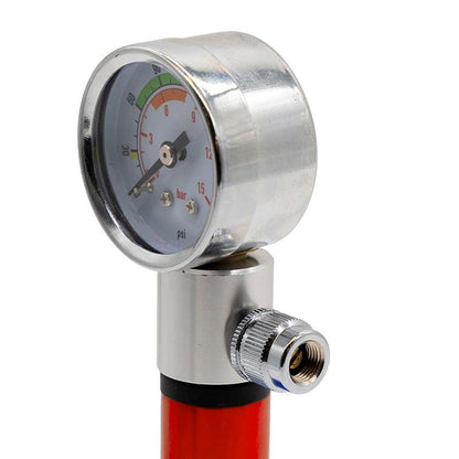 Inflador manual con manómetro EWAP-006 rojo