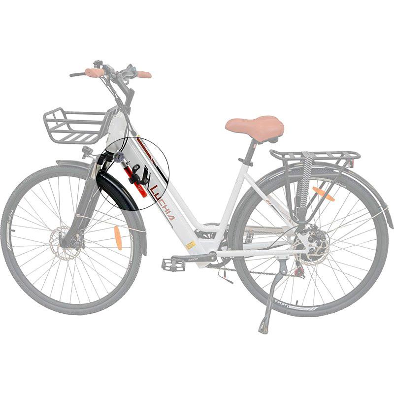 Inflador manual con manómetro EWAP-006 rojo