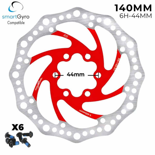 Disco de freno 140mm azul (Smartgyro / Kugoo y similares) - Dentado (6H -44MM)