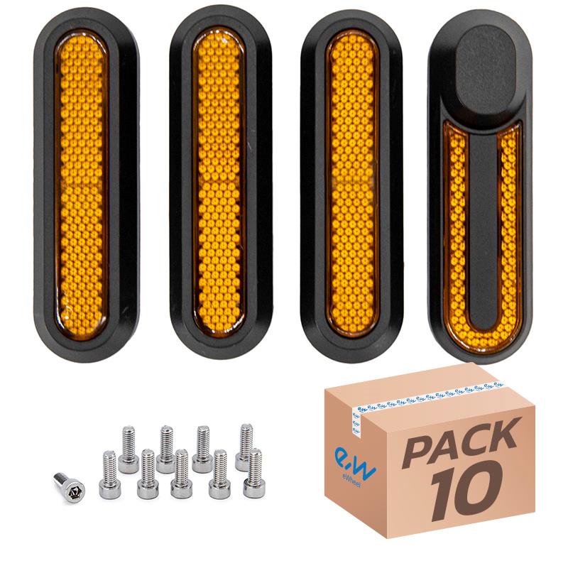 Catadióptrico negro con reflector amarillo para Xiaomi pack de 10