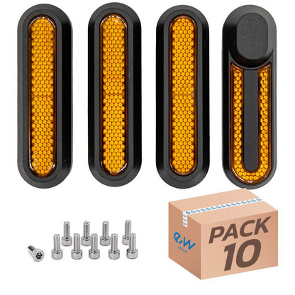 Catadióptrico negro con reflector amarillo para Xiaomi pack de 10