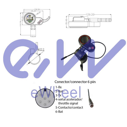 Display QS-S4 6 pin con acelerador de pulgar