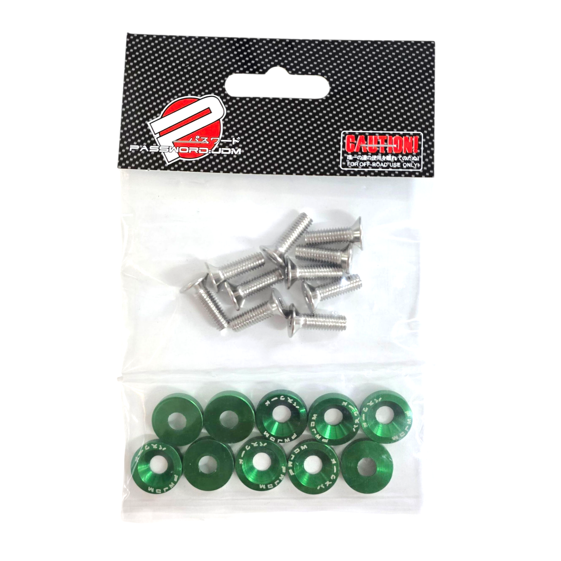 Arandela de tornillo de aluminio verde (Paquete de 10 unidades)