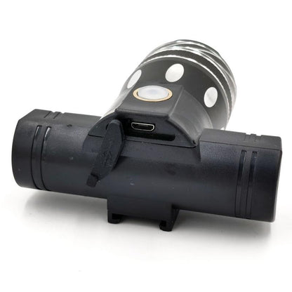 Faro led recargable con soporte para manillar