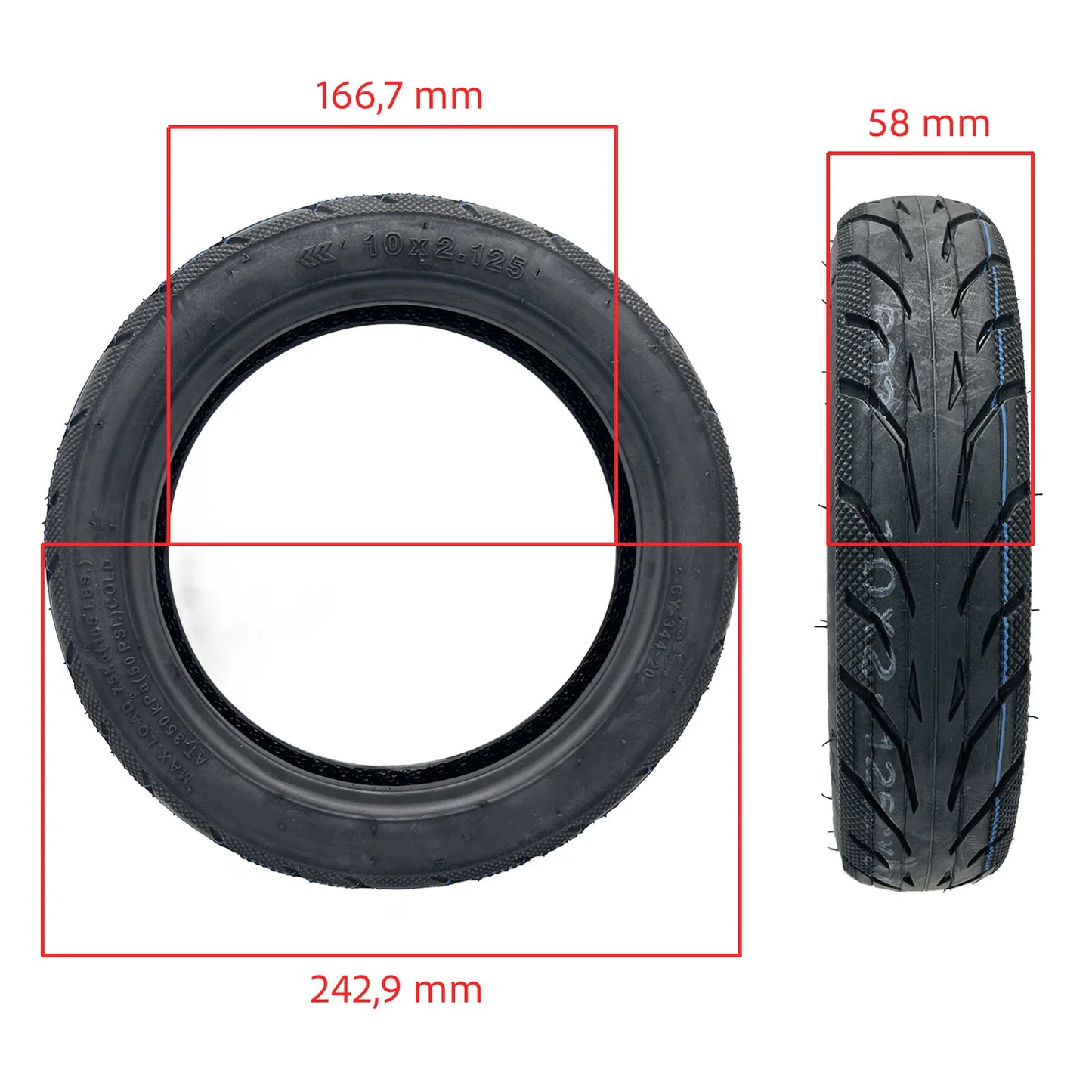 Rueda Cubierta 10x2,125 tubeless