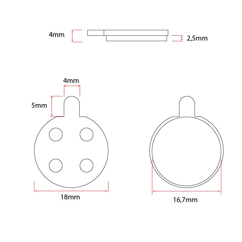 CT003-R pastilla resina para Xiaomi [Ewheel] - 2 juegos
