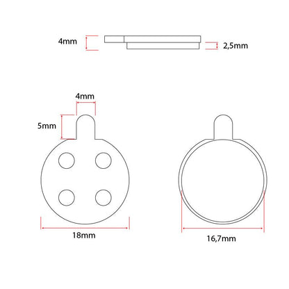 CT003-R pastilla resina para Xiaomi [Ewheel] - 2 juegos