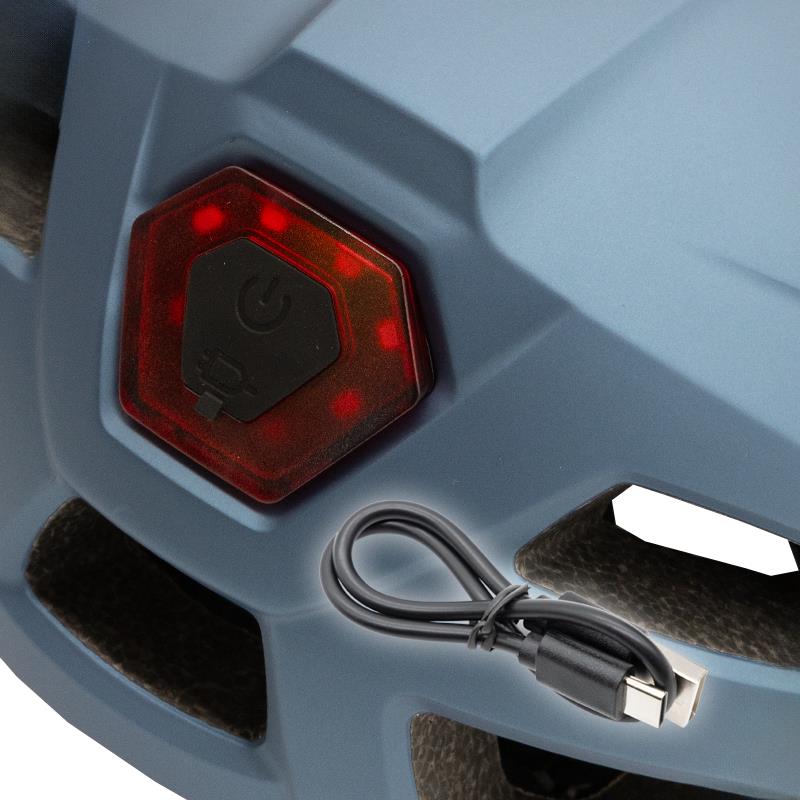 Casco con luz CP04 azul L
