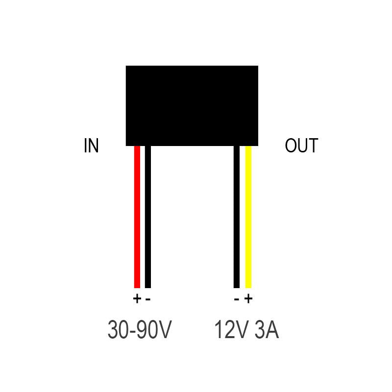 Conversor DC 30-90V a 12V 3A [Fulree]