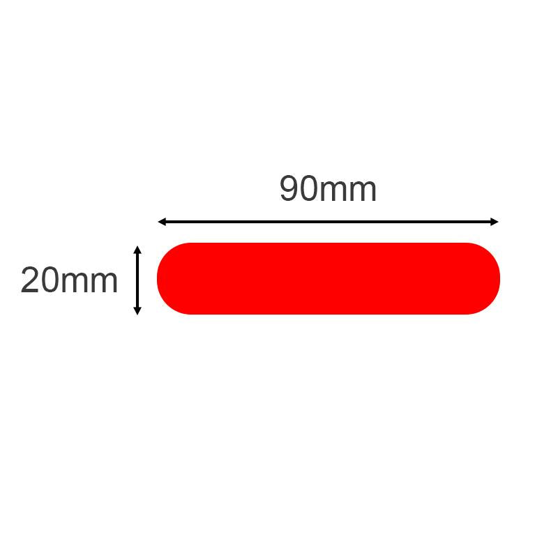 Pegatinas reflectantes 90x20mm rojas - 20uds