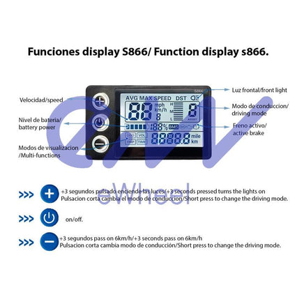 Display S866 con conector waterproof [Ewheel]