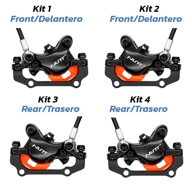 Kit 4 freno hidráulico negro A5-D Trasero [Nutt]