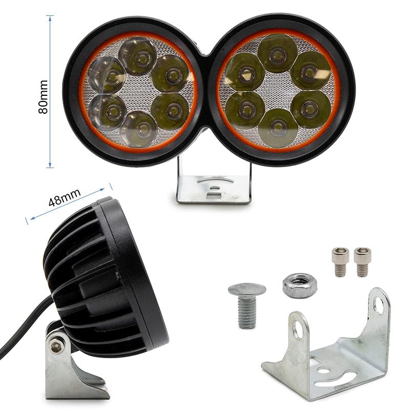 Luz delantera con doble foco led EWLM001 12/72V [Ewheel]