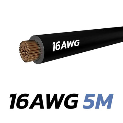 Cable negro 16 AWG - 5M