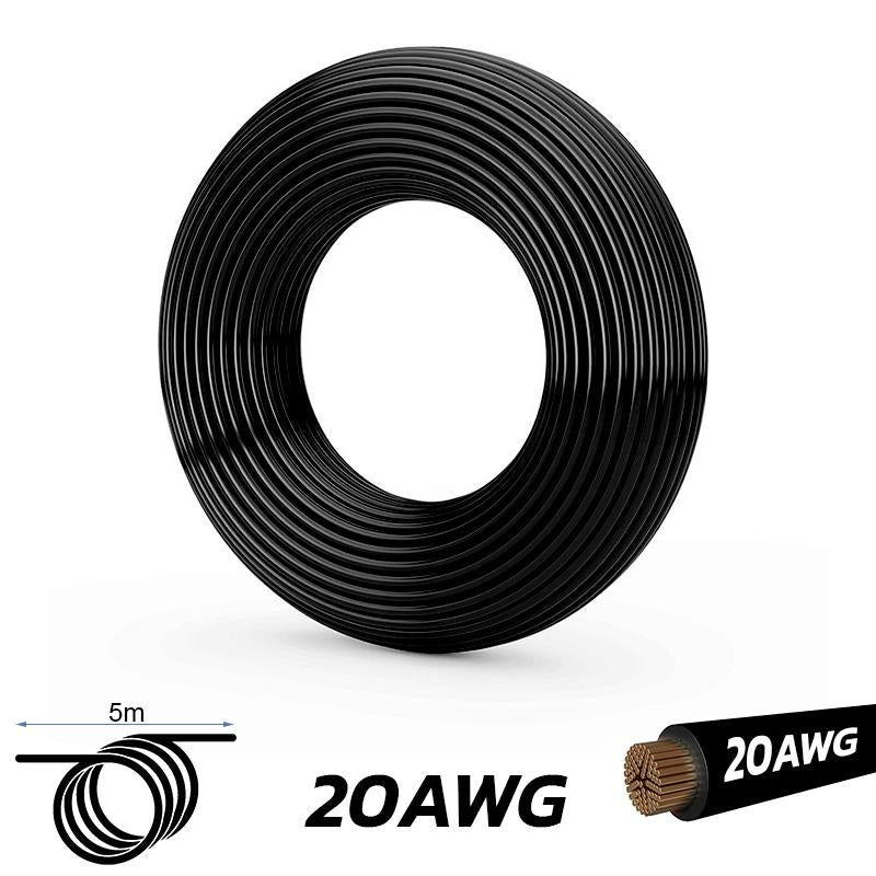Cable negro 20 AWG - 5M