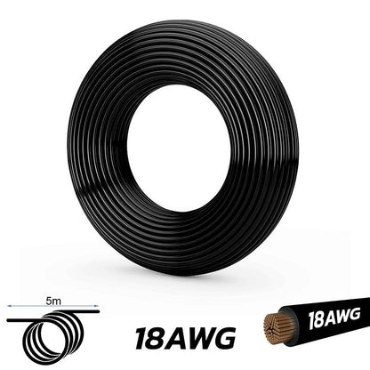 Cable negro 18 AWG - 5M