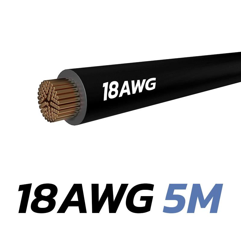 Cable negro 18 AWG - 5M