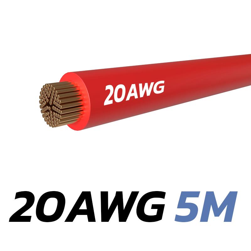 Cable rojo 20 AWG - 5M