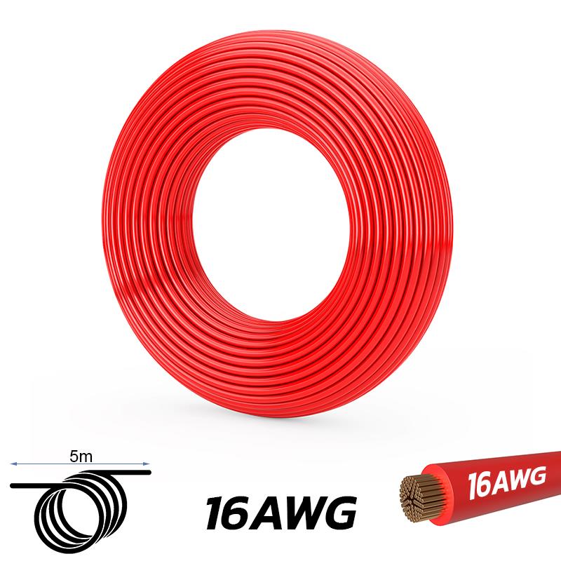 Cable rojo 16 AWG - 5M