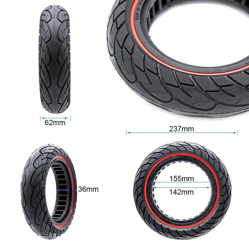 Rueda maciza ultraligera 10x2,5-6,1/B34 - línea roja [Nedong]