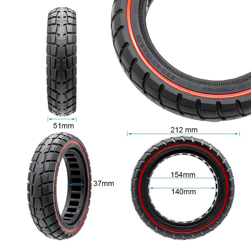 Rueda maciza ultraligera offroad 230x50 - linea roja [Ewheel]