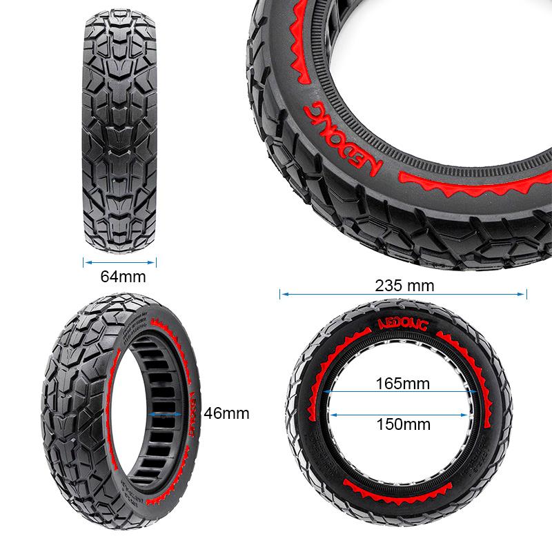 Rueda maciza ultraligera offroad 10x2,5/B44 - rojo [Nedong]