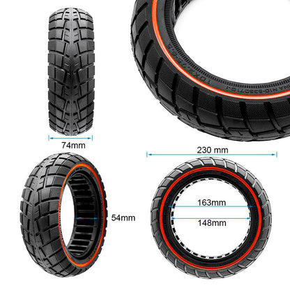 Rueda maciza ultraligera offroad 10x2,75-6,5/B55 - linea roja [Ewheel]