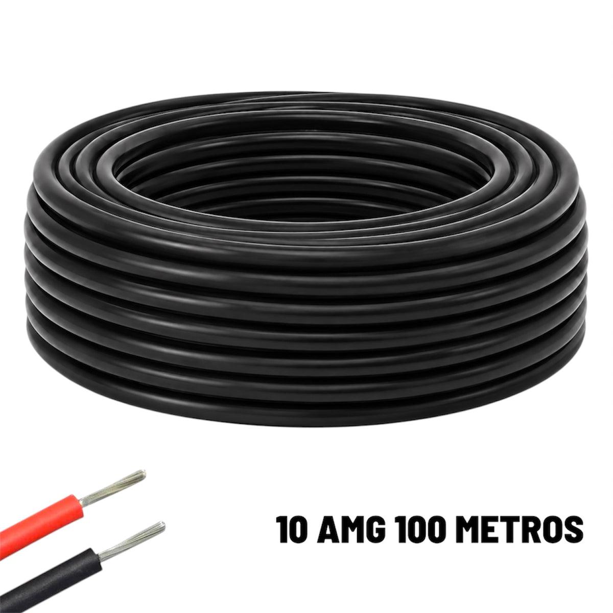 Cable eléctrico Silicona Flexible 10 AWG (Negro) 100 Metros