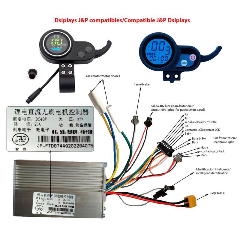 Controladora 48V 25A 800W LCD JP [J&P]