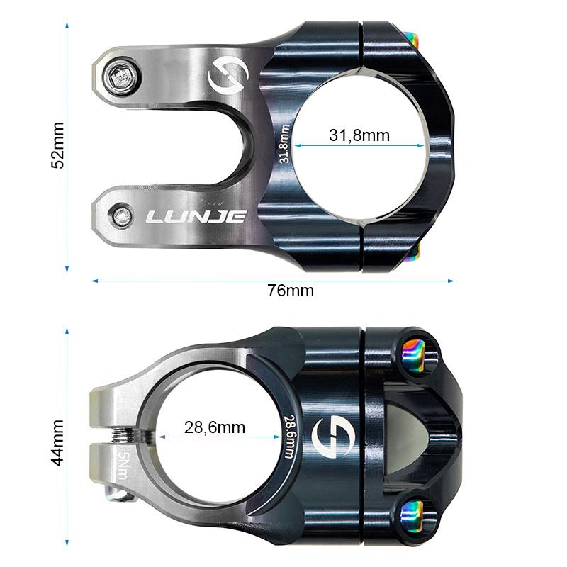 Potencia para manillares de 31,8mm EWPM-002 negro-gris