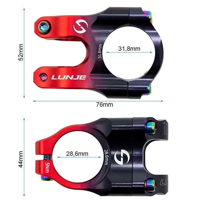 Potencia para manillares de 31,8mm EWPM-003 negro-rojo