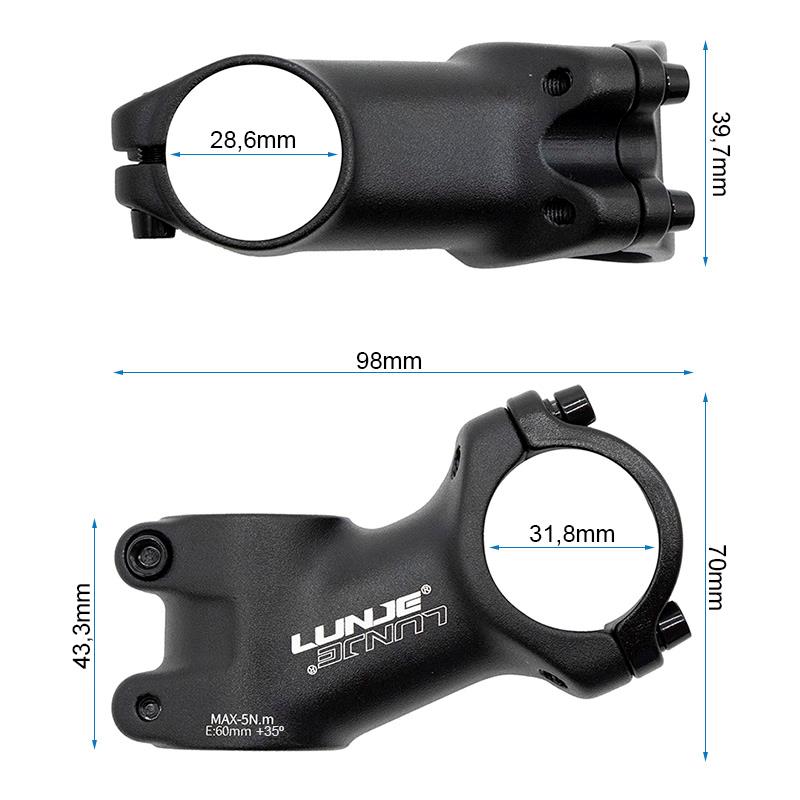 Potencia para manillares de 31,8mm EWPM-004 con elevación de 35º