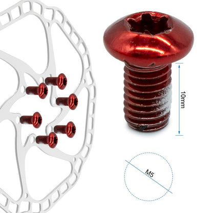 Tornillo rojo M5x10 para discos de freno - 12 uds