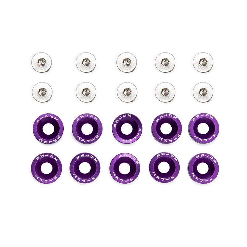 Arandela JDM violeta con tornillos M6x16  - 10uds