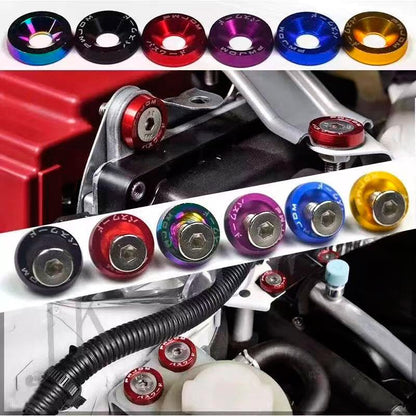 Arandela JDM azul con tornillos M6x16  - 10uds