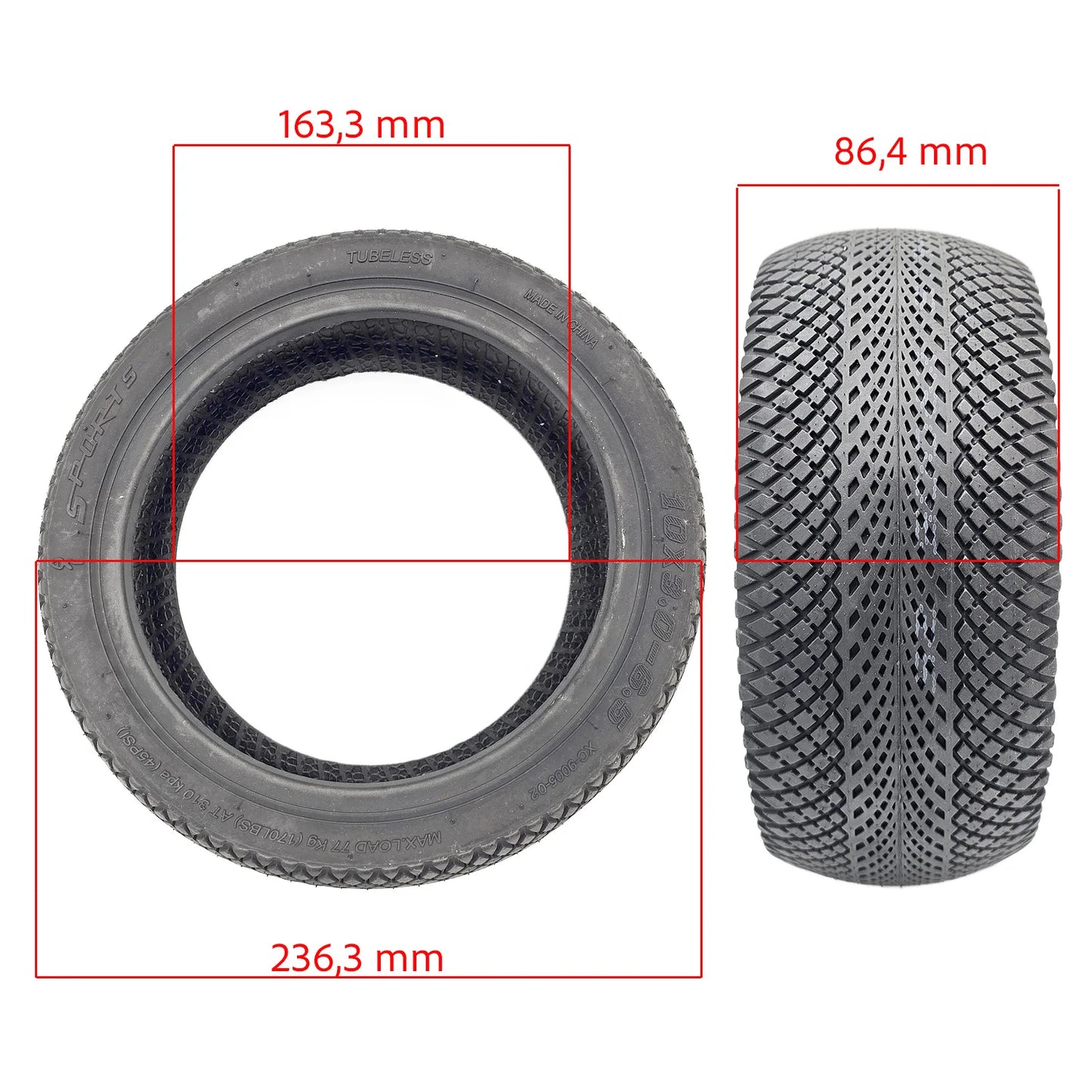 Rueda Smartgyro 10x3-6,5 (SNAKE) Tubeless Off Road
