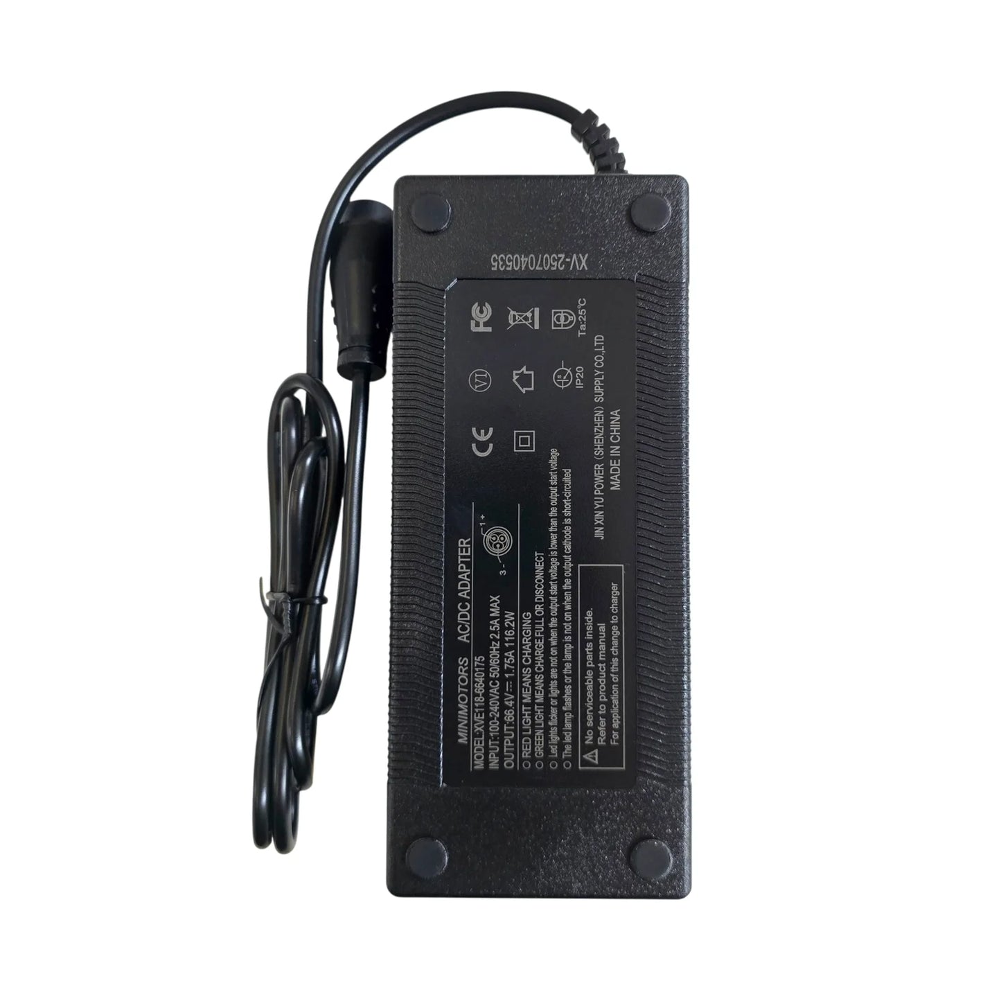 Cargador Dualtron Premium 60V (salida 66,4V) 2A conector LP16