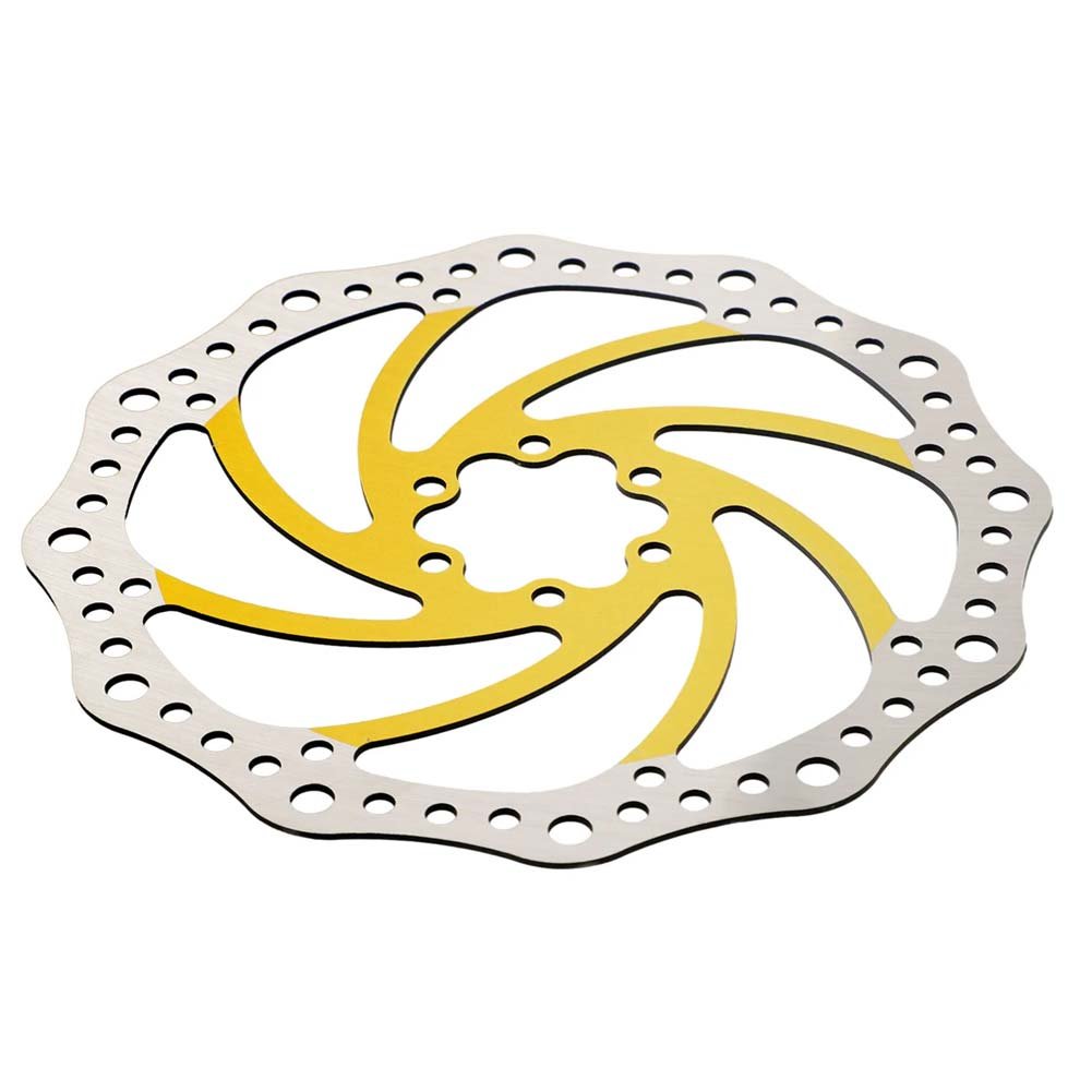 Disco de freno 140mm amarillo (Smartgyro / Kugoo y similares) - Dentado (6H -44MM)