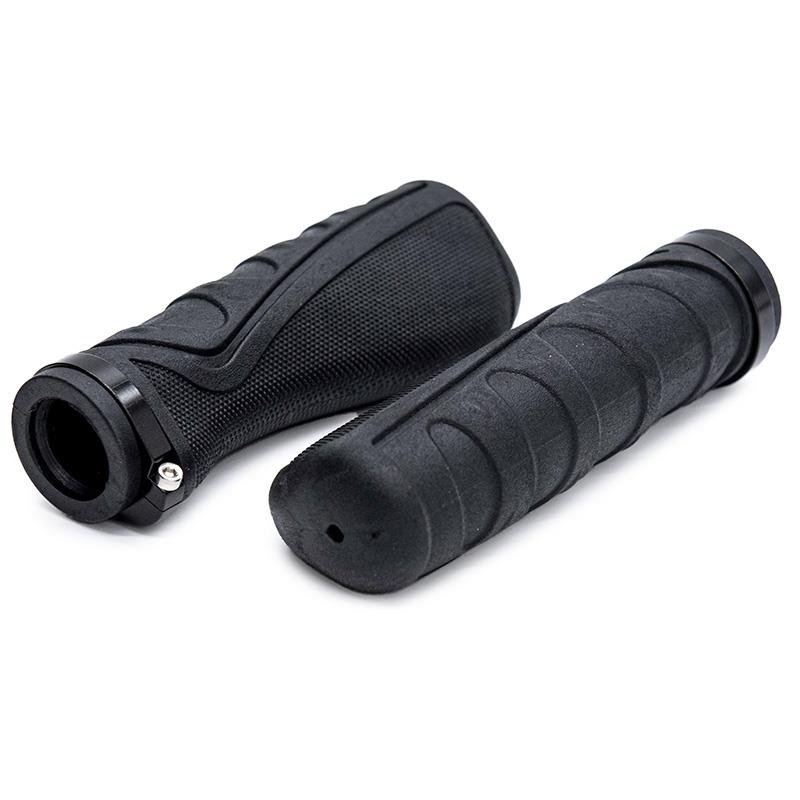 Puños de silicona ergonómicos con bloqueo negros - 2 uds