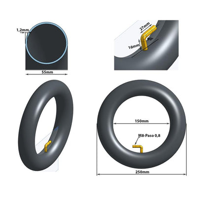 Cámara 10x2,125 VC 0x90° [Ewheel]