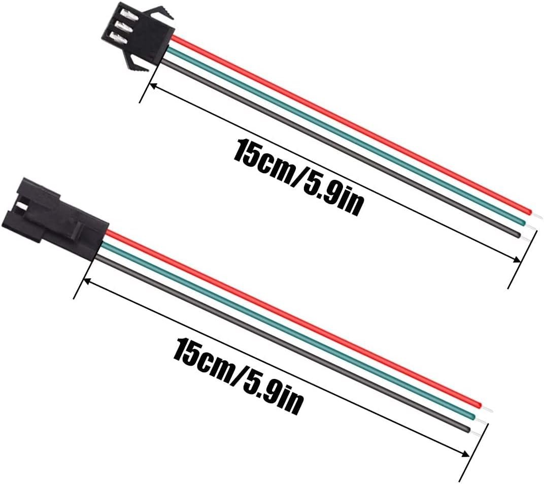 Conector SM 3 pines con cable 22 AWG - 5M/5H (pack 10 unidades) Pack 10 uds