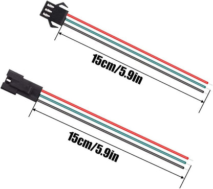Conector SM 3 pines con cable 22 AWG - 5M/5H (pack 10 unidades) Pack 10 uds