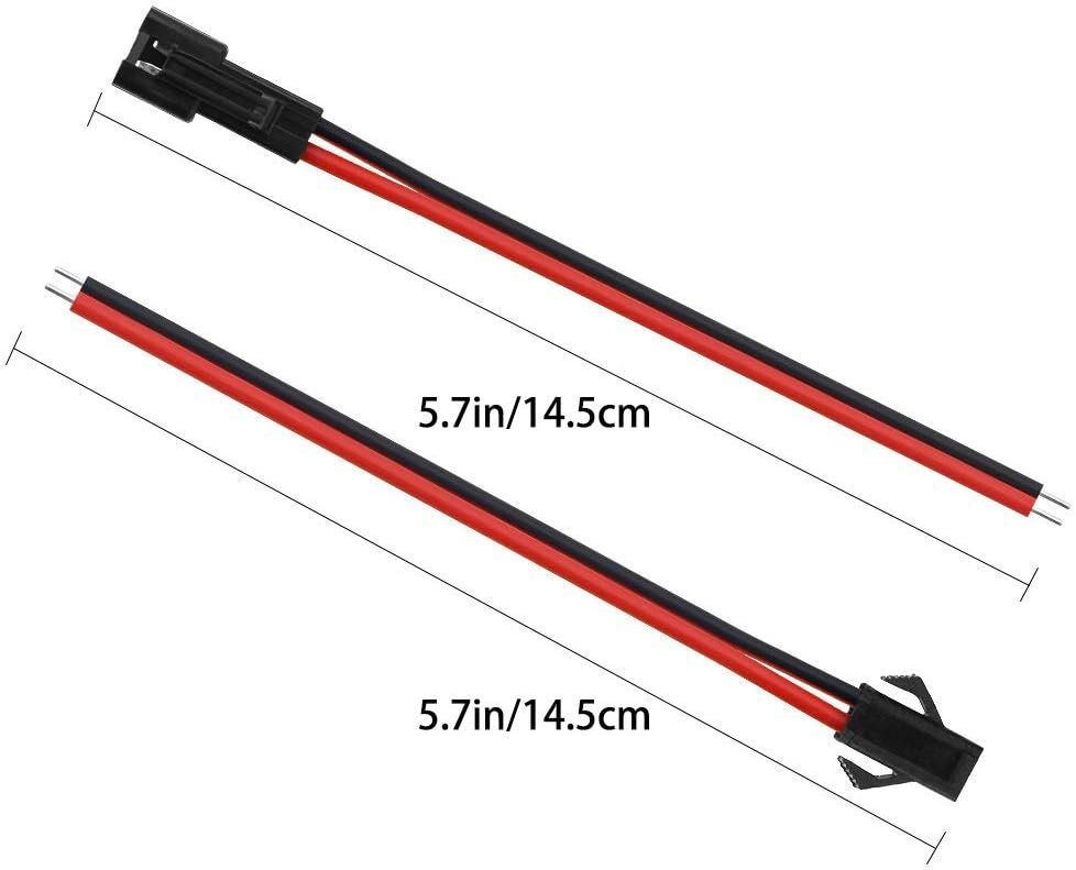 Conector SM 2 pines con cable 22 AWG - 5M/5H (pack 10 unidades) Pack 10 uds