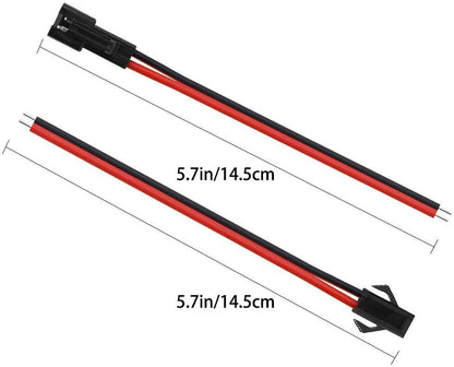 Conector SM 2 pines con cable 22 AWG - 5M/5H (pack 10 unidades) Pack 10 uds