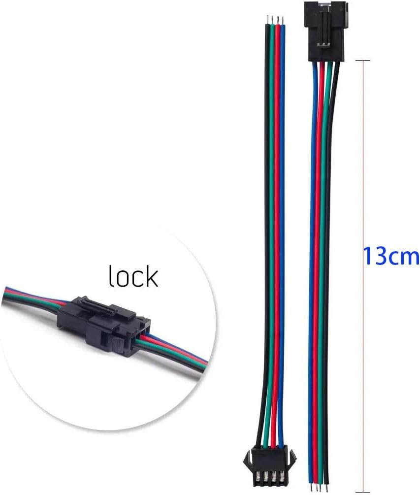 Conector SM 4 pines con cable 22 AWG - 5M/5H (pack 10 unidades) Pack 10 uds