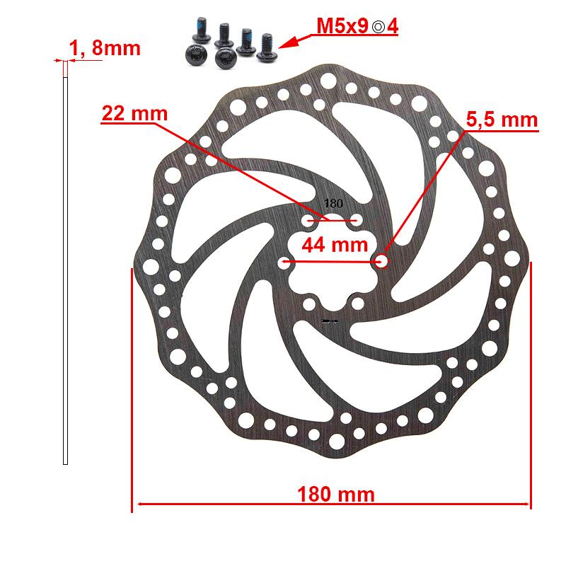 Disco de freno R6.1 180mm 6H plata